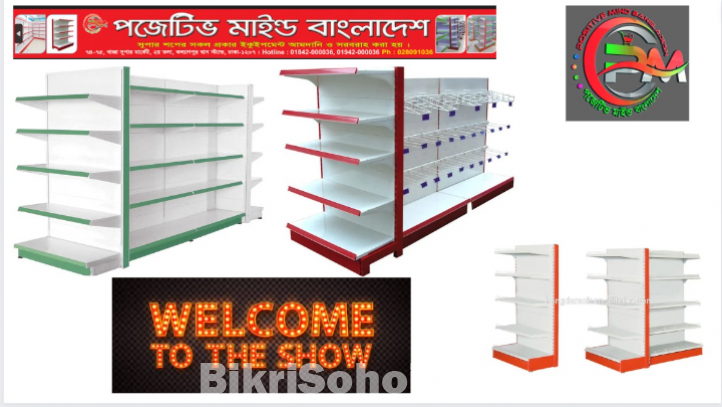 শোরুমের ডিসপ্লে গন্ডোলা র‍্যাক শেলফ বিক্রয় করা হয়.